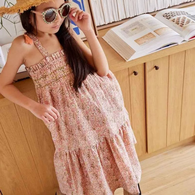 Robe à smocks Loriane rose