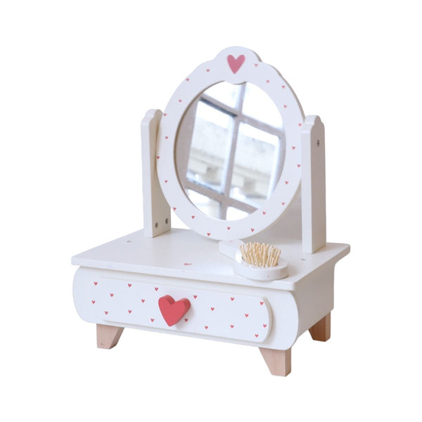 Mini coiffeuse Coeur terracota en bois