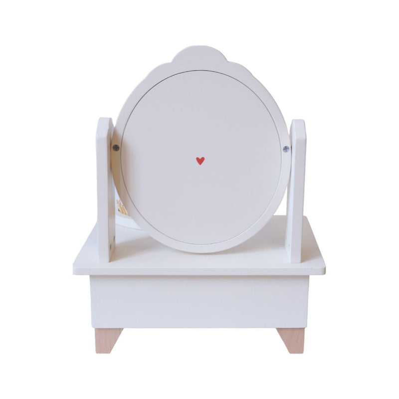 Mini coiffeuse Coeur terracota en bois