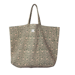 Sac Shopper fleurs kaki