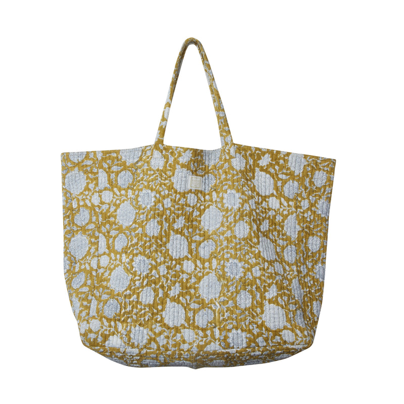 Sac Shopper fleurs ocre