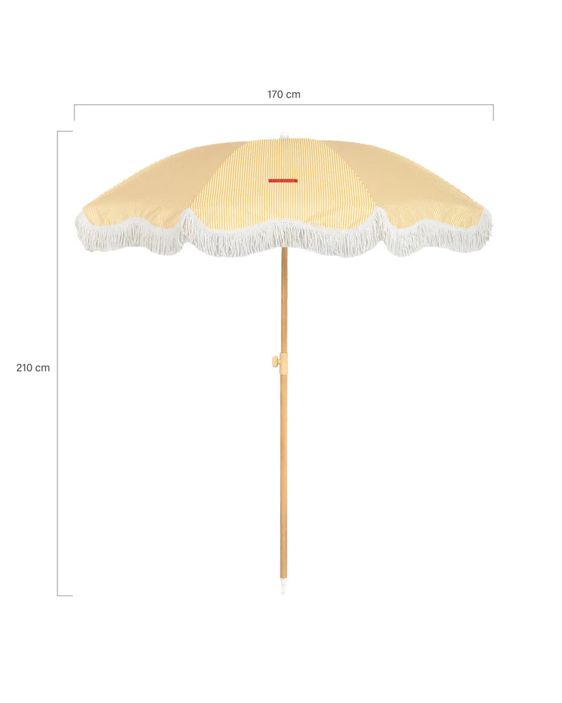 Parasol rayé jaune