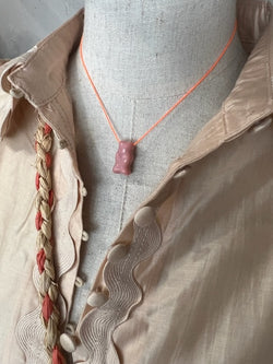 Collier Nounours rose/orange