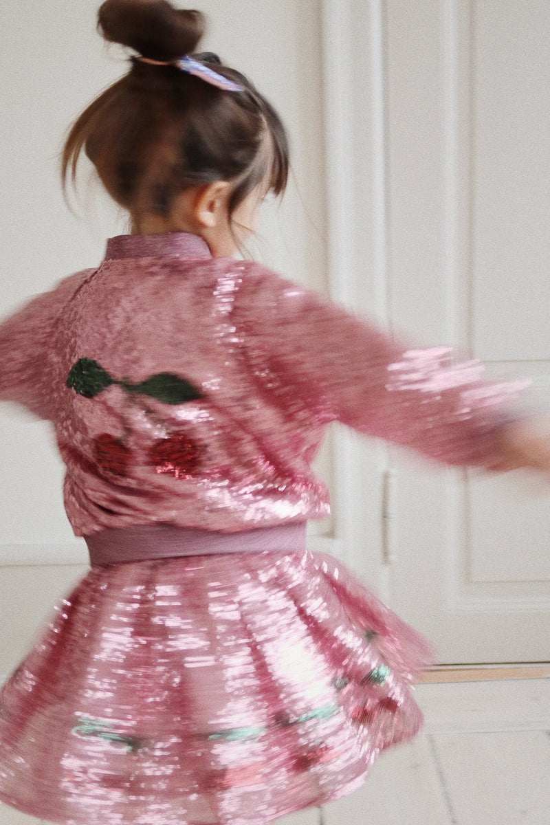 Veste Bomber rose sequins