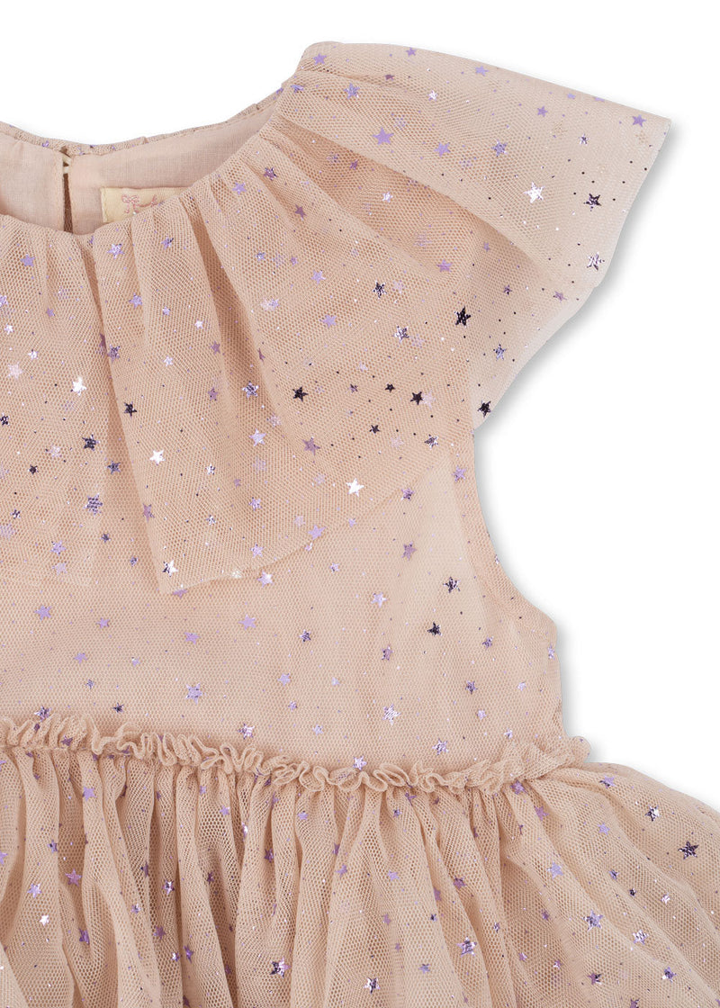 Robe Fairy Rose blush étoiles lilas