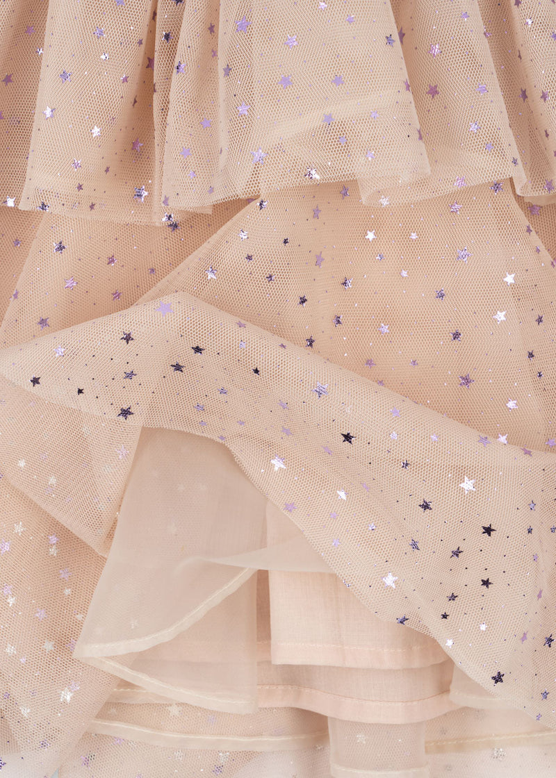 Robe Fairy Rose blush étoiles lilas