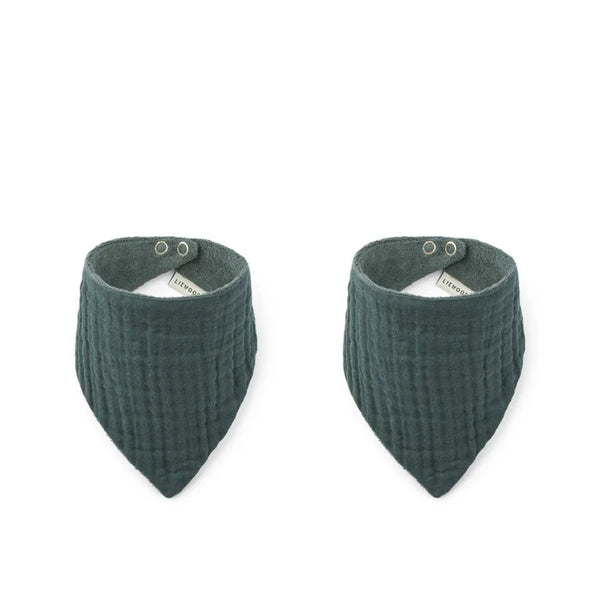 Lot de 2 Bavoirs Andrea Bleu