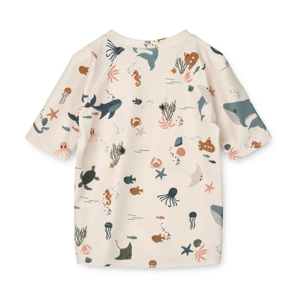tee-shirt anti uv à manches courtes animaux de la mer