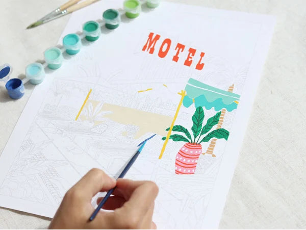 Coffret peinture au numero-the Motel Pool par Jessica Smith