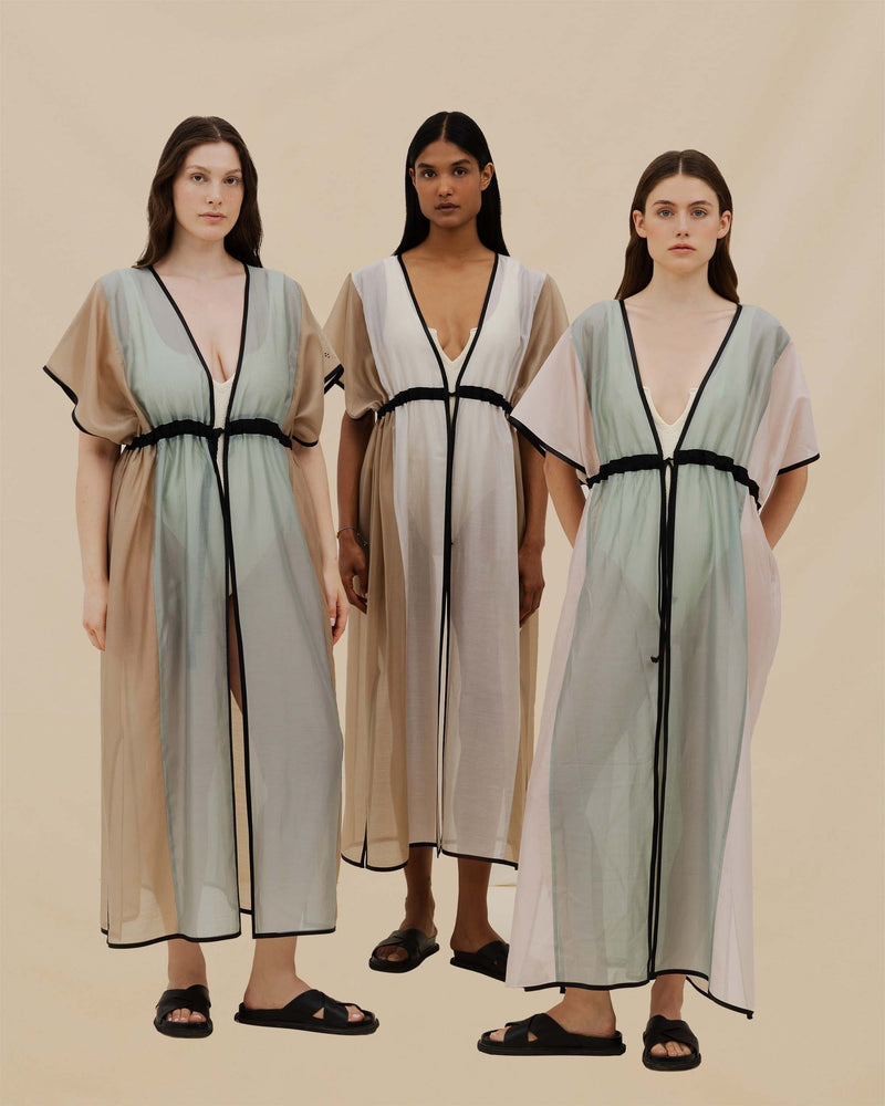 Kimono Kaia soie vegan mint/caramel