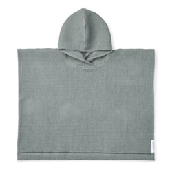 poncho à capuche bleu orage