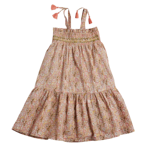Robe à smocks Loriane rose