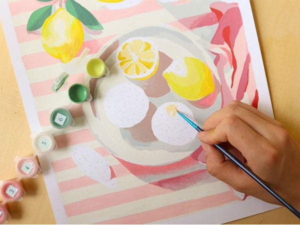 Coffret peinture au numéro petit Pinceau citrons