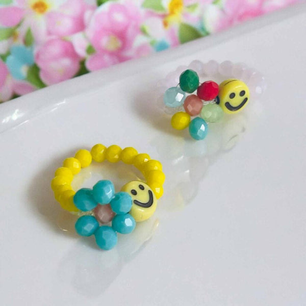 Bague Smiley en perles