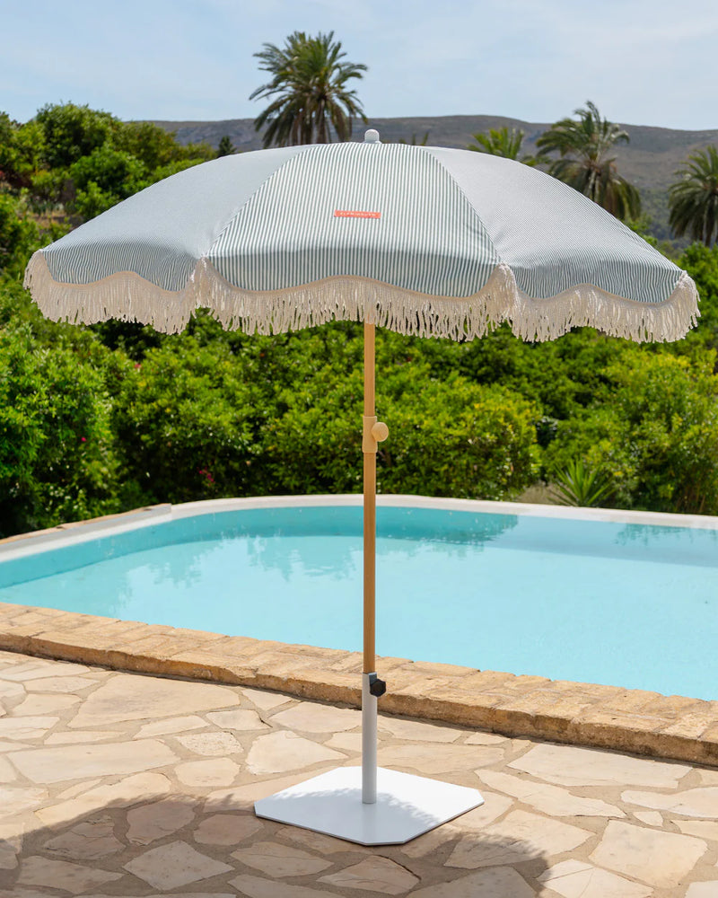 Parasol rayé vert