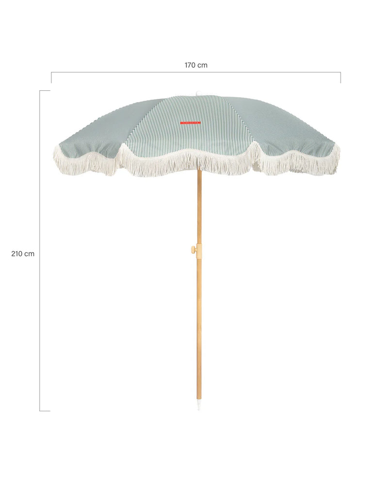 Parasol rayé vert