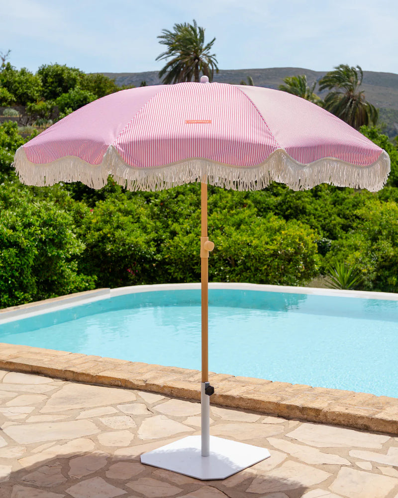 Parasol rayé rose