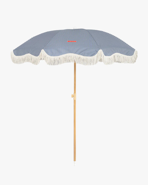 Parasol rayé bleu