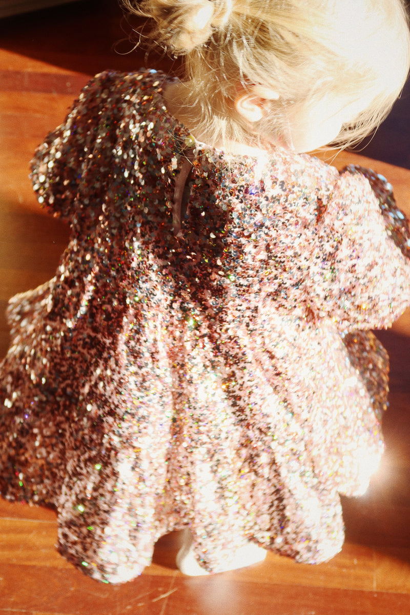 Robe de soirée rose Sequins