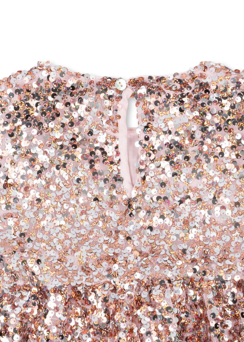 Robe de soirée rose Sequins