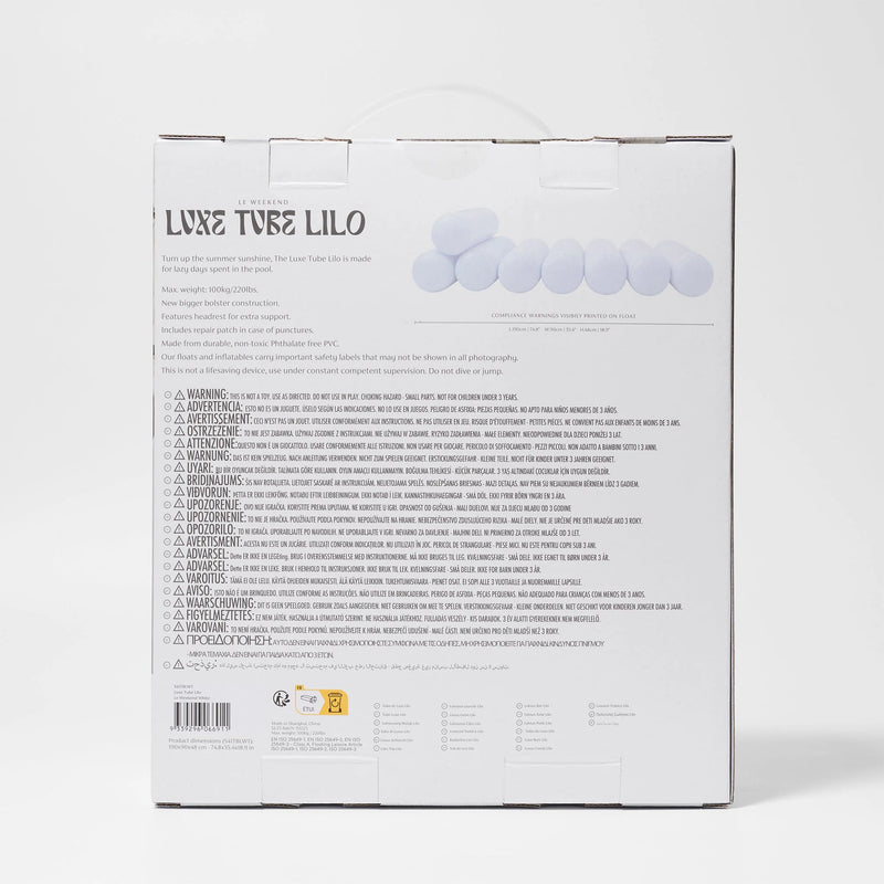 Matelas de piscine Luxe Tube white