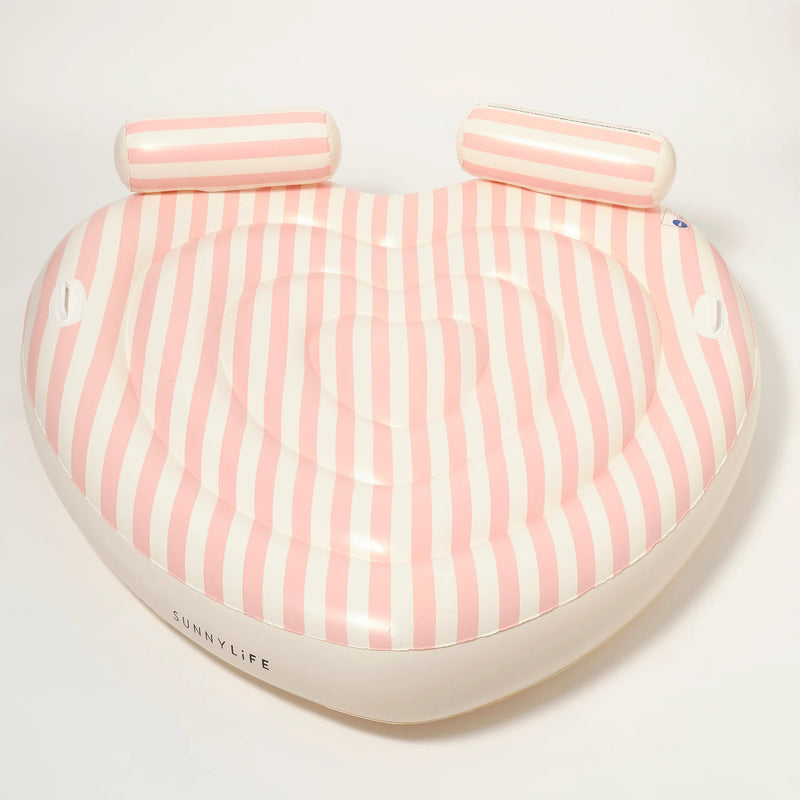 Matelas de piscine Coeur Rose stripe