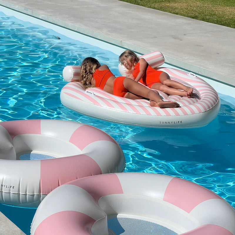 Matelas de piscine Coeur Rose stripe