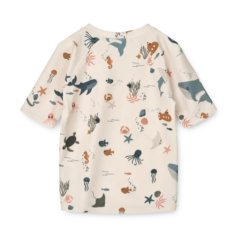 tee-shirt anti uv à manches courtes animaux de la mer