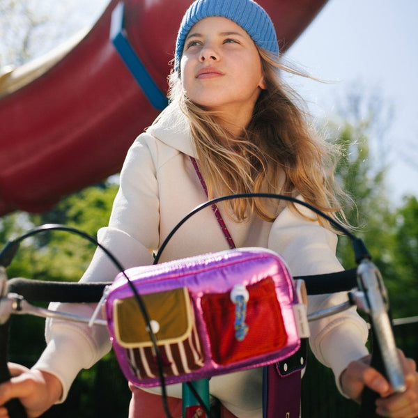 Sac banane pour vélo rose