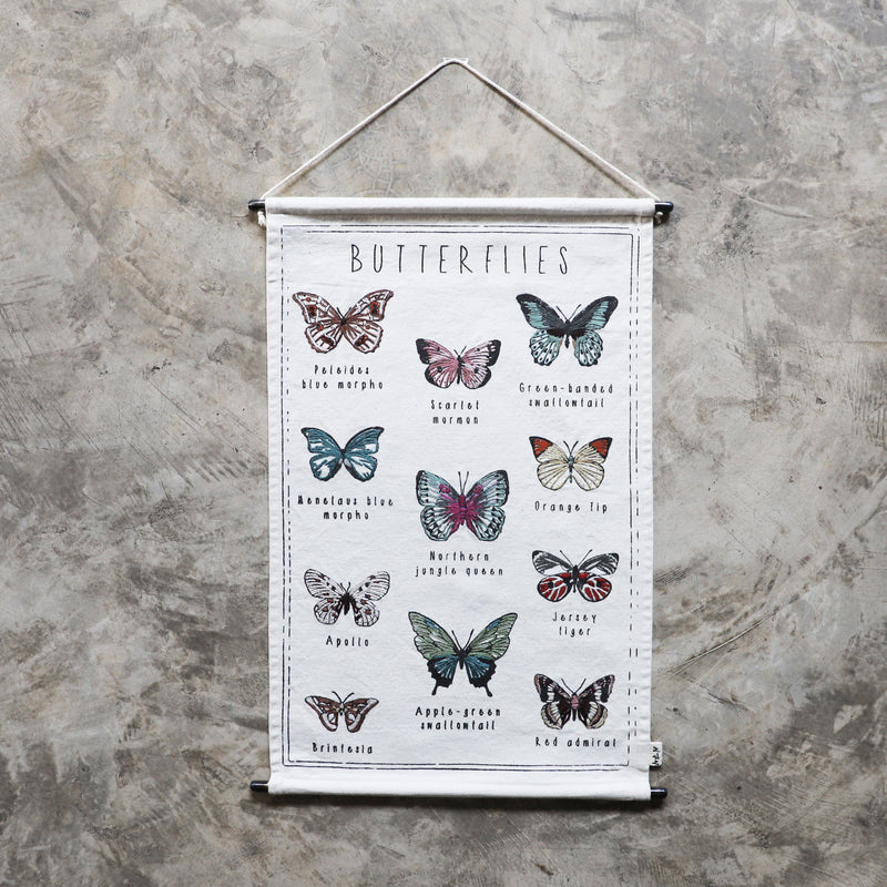Poster d'écolier à broder " le monde des papillons"