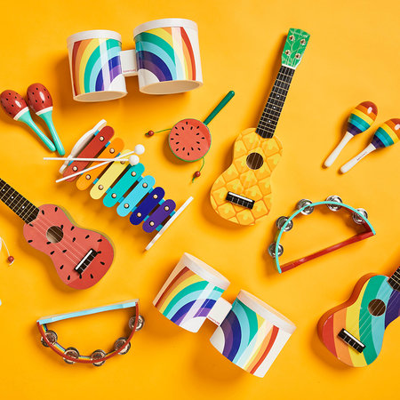 Tambourin Rainbow en bois
